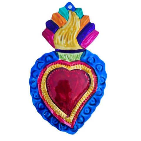 Mexican Tin Hearts - Colourful Fire Top