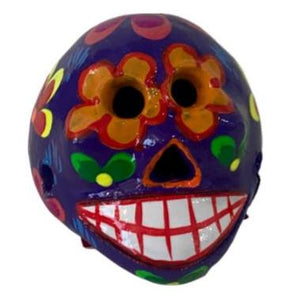 Hand-Painted Clay Skull | Unique Day of the Dead Decor