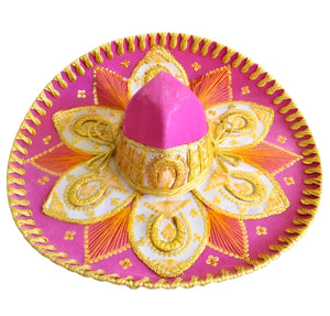 Mexican Mariachi Hat Sombrero Pink & Gold