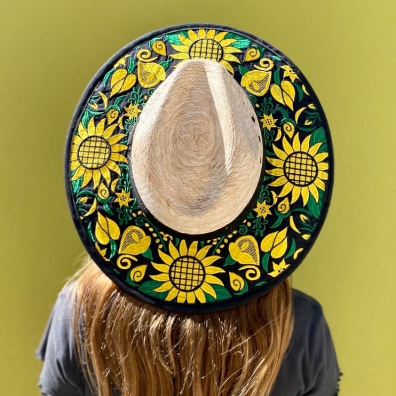 Mexican Artisanal Hat Embroidered Floral Fedora Style -