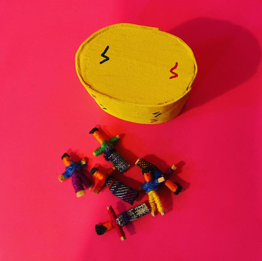 (Six) Mini Worry Dolls In A Traditional Wooden Box