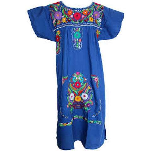 Adult Dress: Lavander Mexican Embroided Boho Traditional Embroidered  Peasant – Colours of Mexico