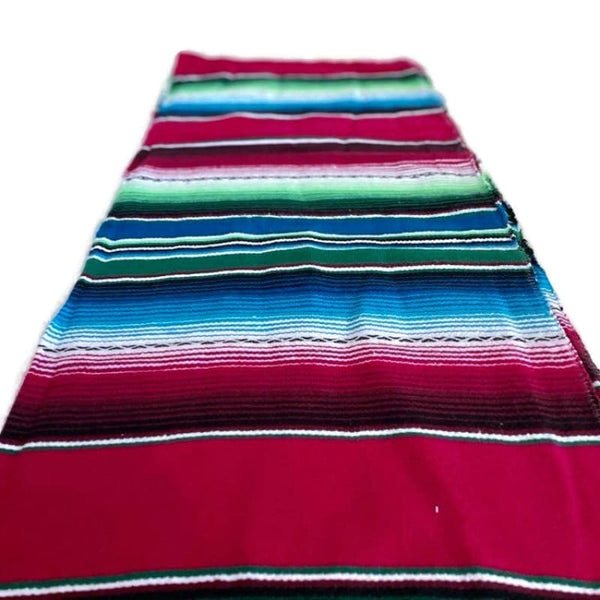 Dark Pink Fiuscha Mexican Sarape Blanket - sarape