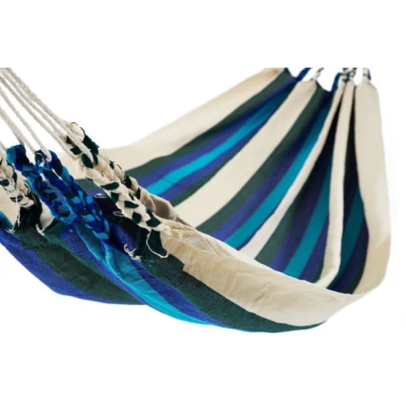 Ecuador Hammock Cotton Green, Blue & White-Ecuador Hammocks-Single $99-Hammock Heaven