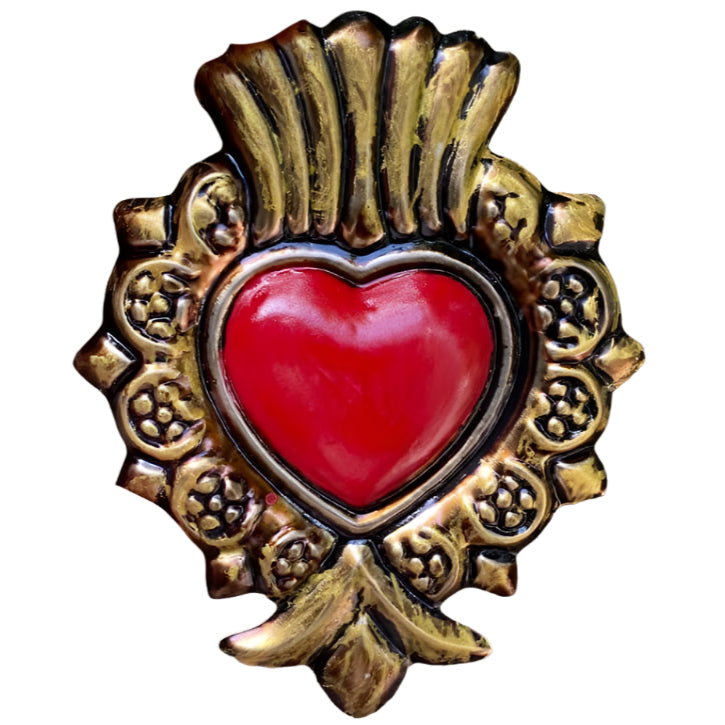 Copy of Mexican Heart with Hanging Hearts Tin Hand painted -