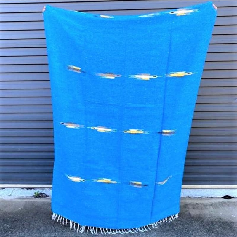 Mexican Yoga Rug: Thunderbird Blue - Floor Rug