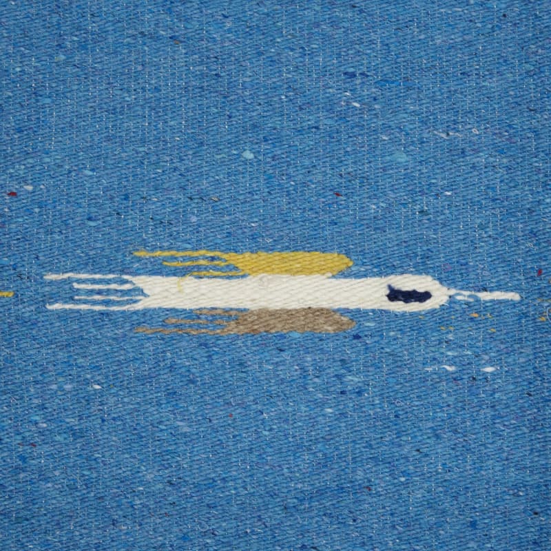 Mexican Yoga Rug: Thunderbird Blue - Floor Rug