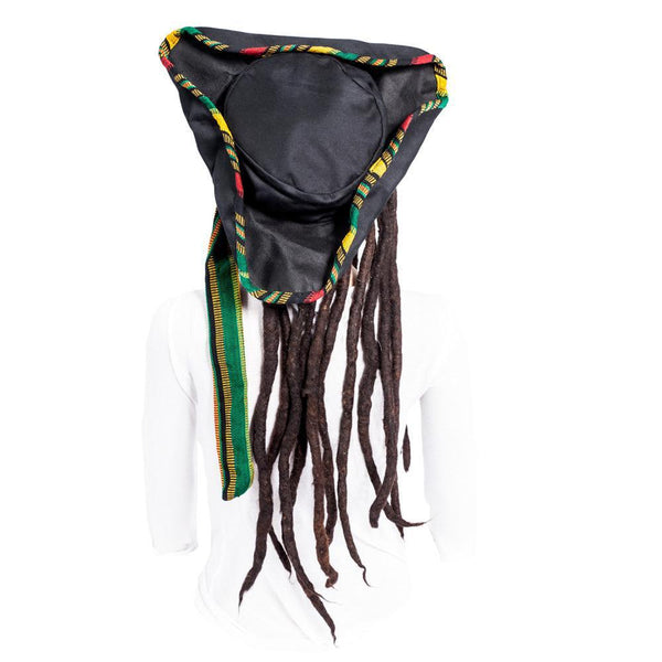 Pirate Rasta Hat with Dreads: Captain Sparrow Style - Colours of Mexico